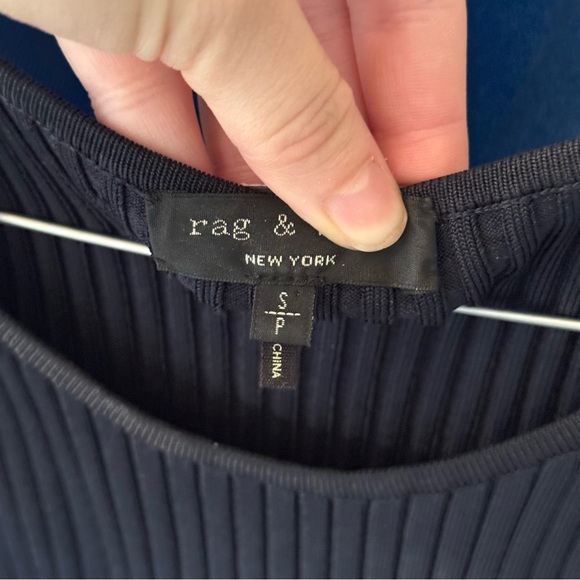 RAG AND BONE Sheridan Knitted Dress In Navy - Picture 5 of 7